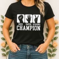 Funny Game Rock Paper Scissors Champion Women's T-Shirt thumb 2
