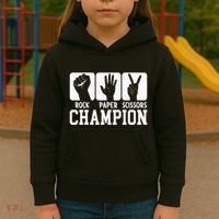Funny Game Rock Paper Scissors Champion Kids Hoodie thumb 3