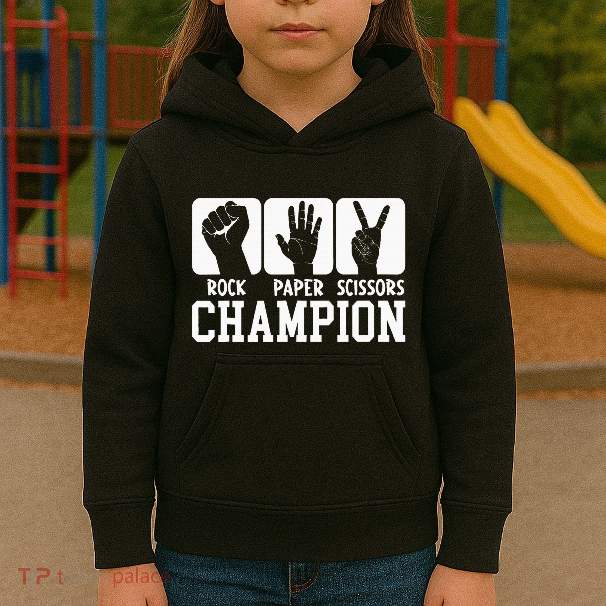 Funny Game Rock Paper Scissors Champion Kids Hoodie