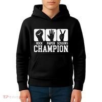 Funny Game Rock Paper Scissors Champion Kids Hoodie thumb 4