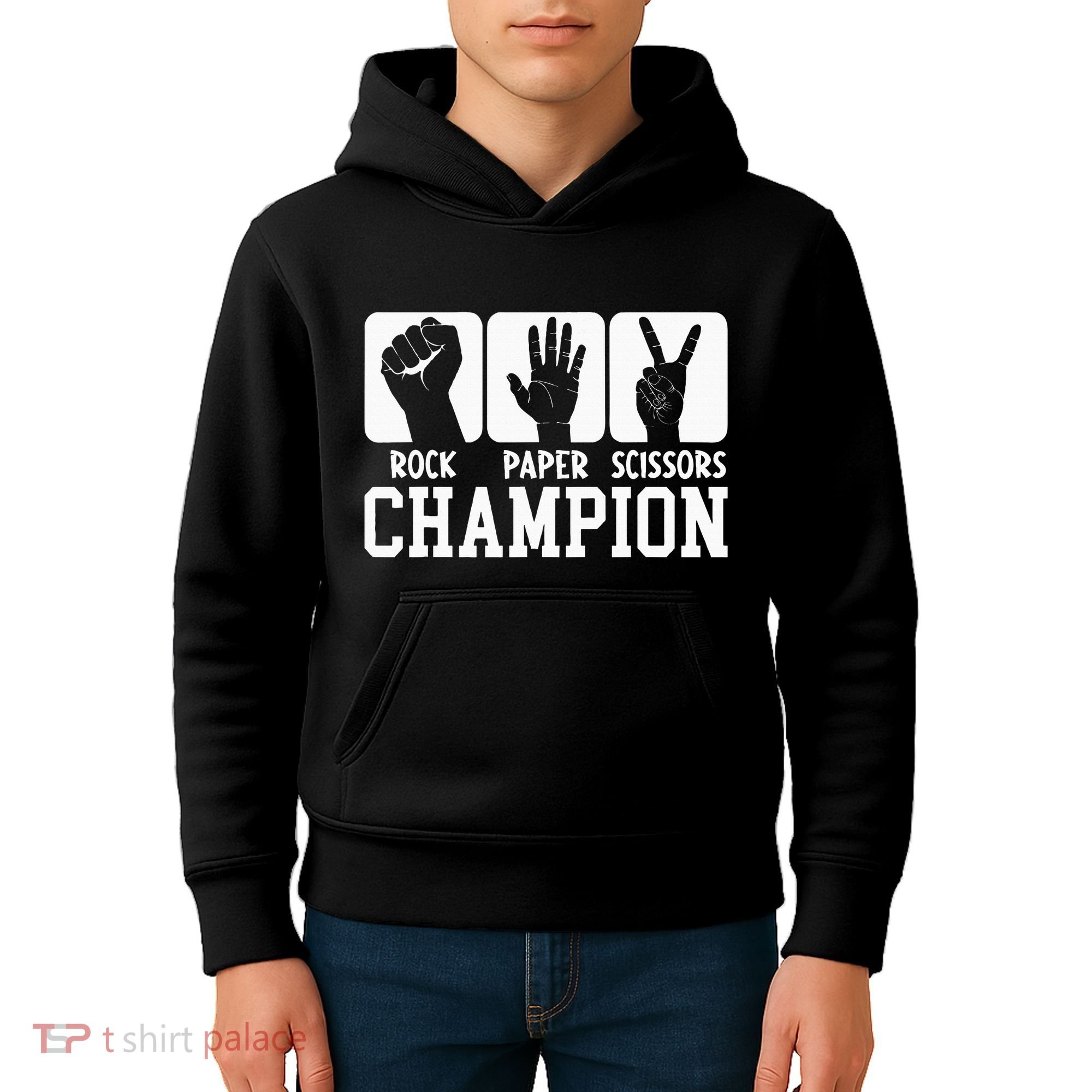 Funny Game Rock Paper Scissors Champion Kids Hoodie