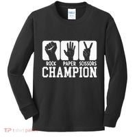 Funny Game Rock Paper Scissors Champion Kids Long Sleeve Shirt thumb 0