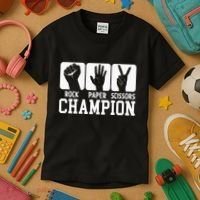 Funny Game Rock Paper Scissors Champion Kids T-Shirt thumb 3