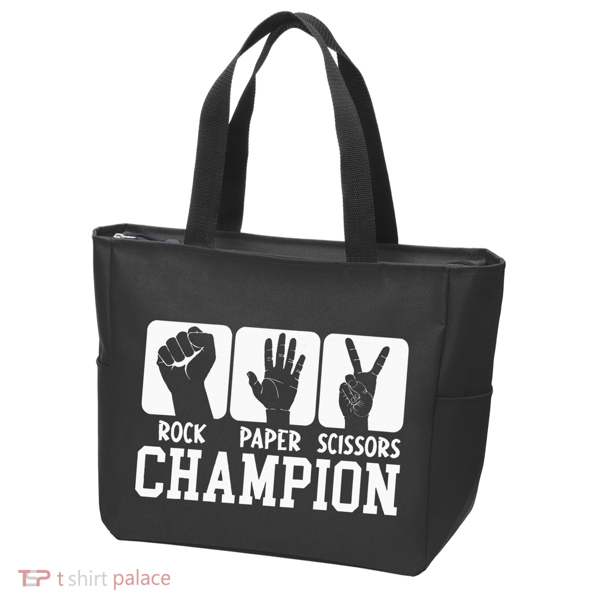 Funny Game Rock Paper Scissors Champion Tote Bag