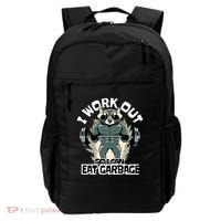 Funny Gym Raccoon I Workout So I Can Eat Garbage Backpack thumb 0