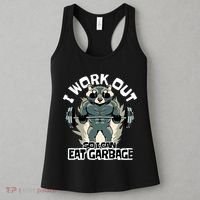 Funny Gym Raccoon I Workout So I Can Eat Garbage Women's Tank Top thumb 3