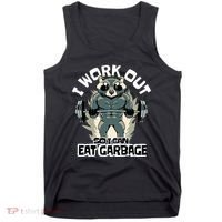 Funny Gym Raccoon I Workout So I Can Eat Garbage Tank Top thumb 0