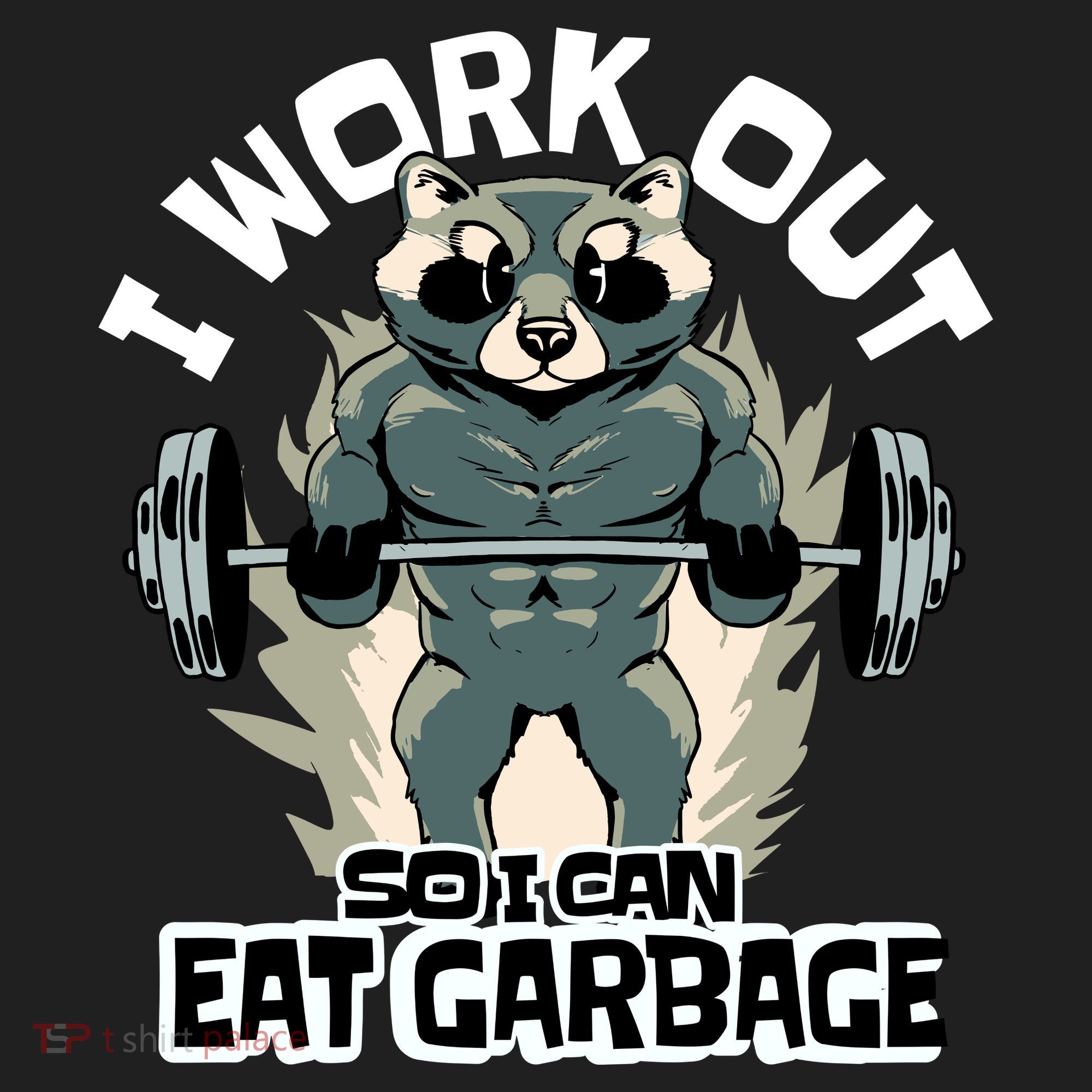 Funny Gym Raccoon I Workout So I Can Eat Garbage Golf Towel