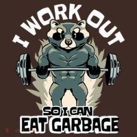 Funny Gym Raccoon I Workout So I Can Eat Garbage Apron thumb 3