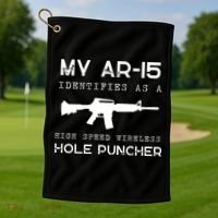 Funny Gun Righs Second Amendment My AR 15 Golf Towel thumb 1