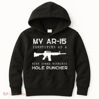 Funny Gun Righs Second Amendment My AR 15 Kids Hoodie thumb 0