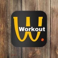 Fitness Gym Sarcastic Spoof Parody Logo Funny Workout Coaster thumb 0