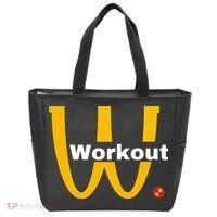 Fitness Gym Sarcastic Spoof Parody Logo Funny Workout Tote Bag thumb 0
