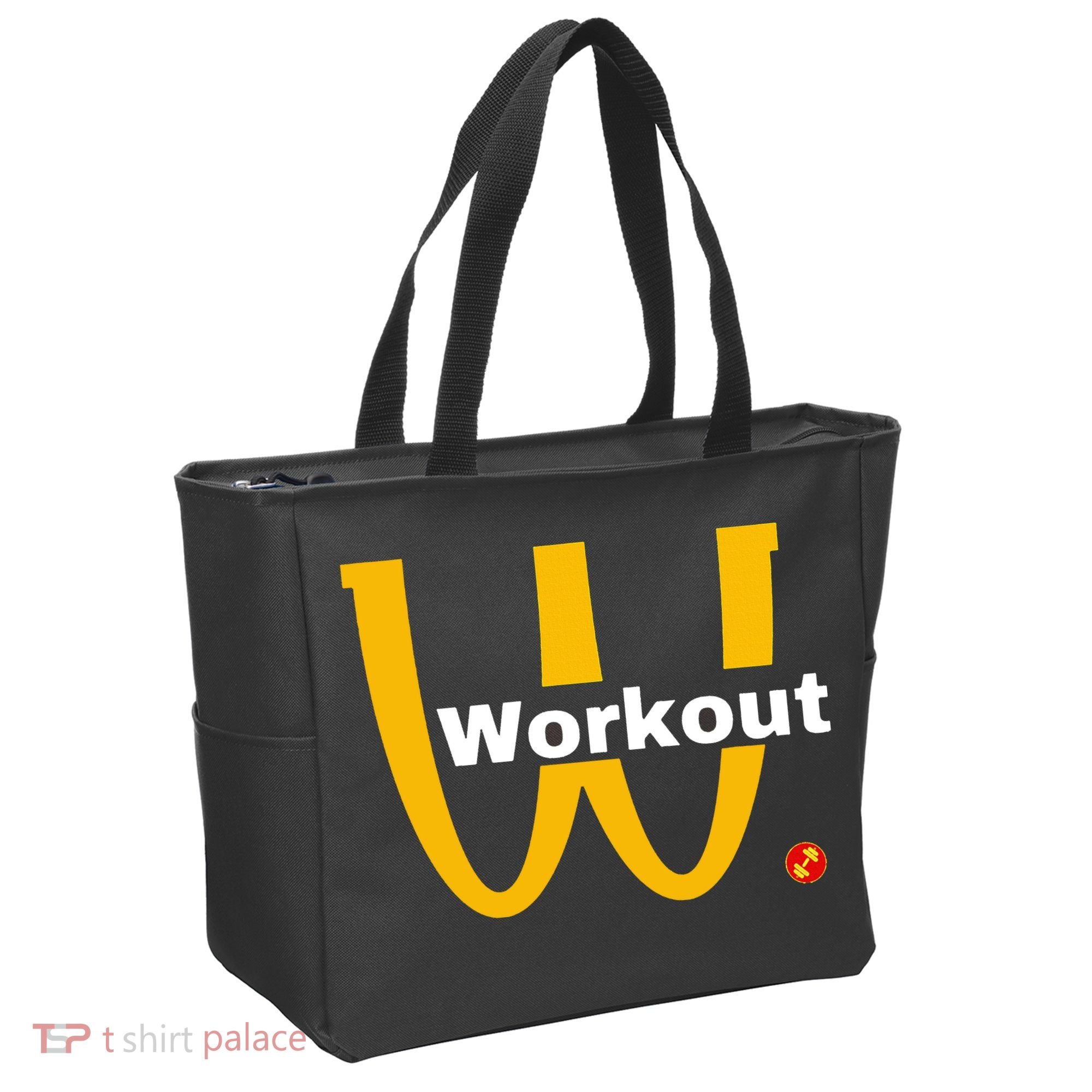 Fitness Gym Sarcastic Spoof Parody Logo Funny Workout Tote Bag