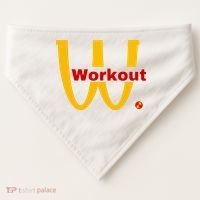 Fitness Gym Sarcastic Spoof Parody Logo Funny Workout USA-Made Doggie Bandana thumb 0