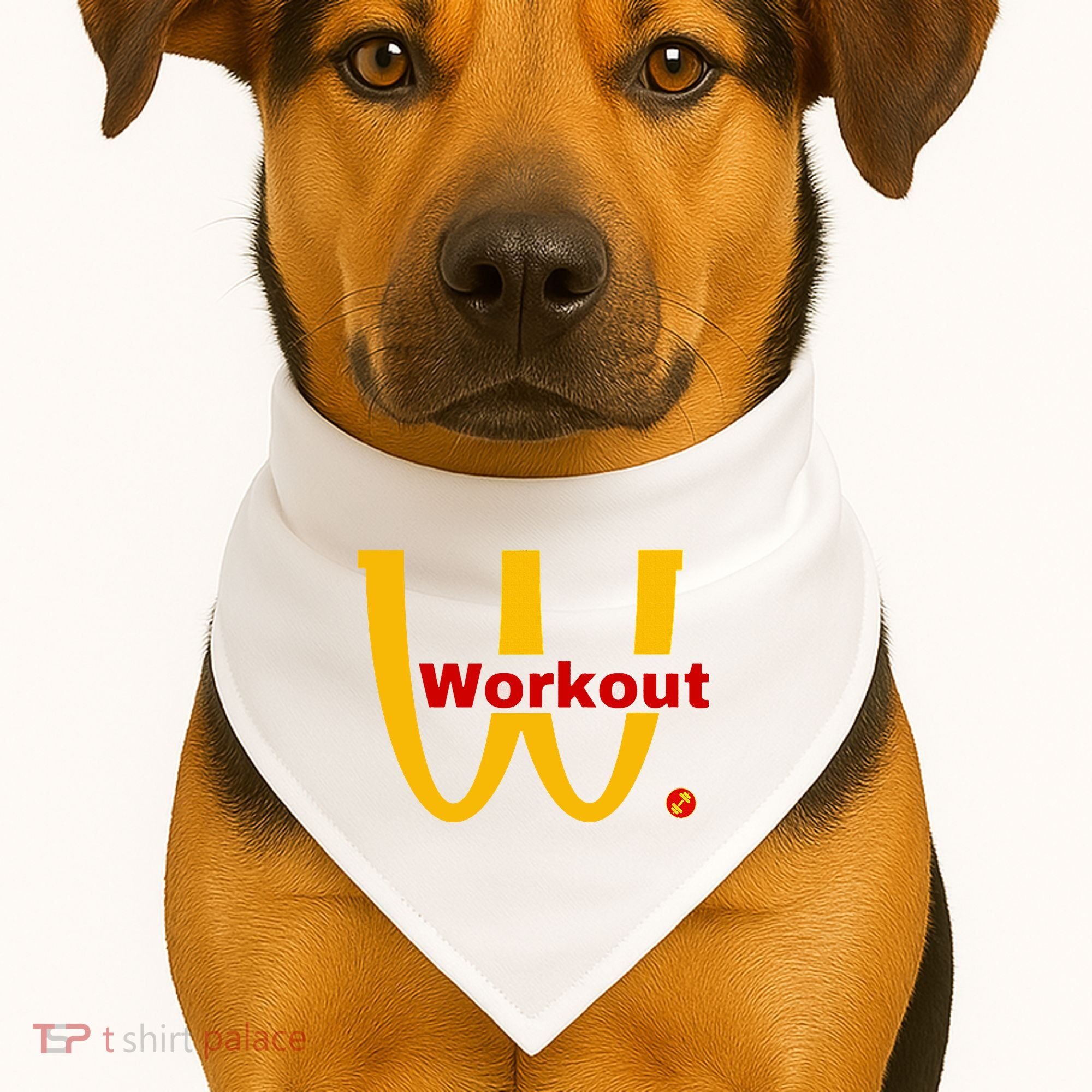Fitness Gym Sarcastic Spoof Parody Logo Funny Workout USA-Made Doggie Bandana