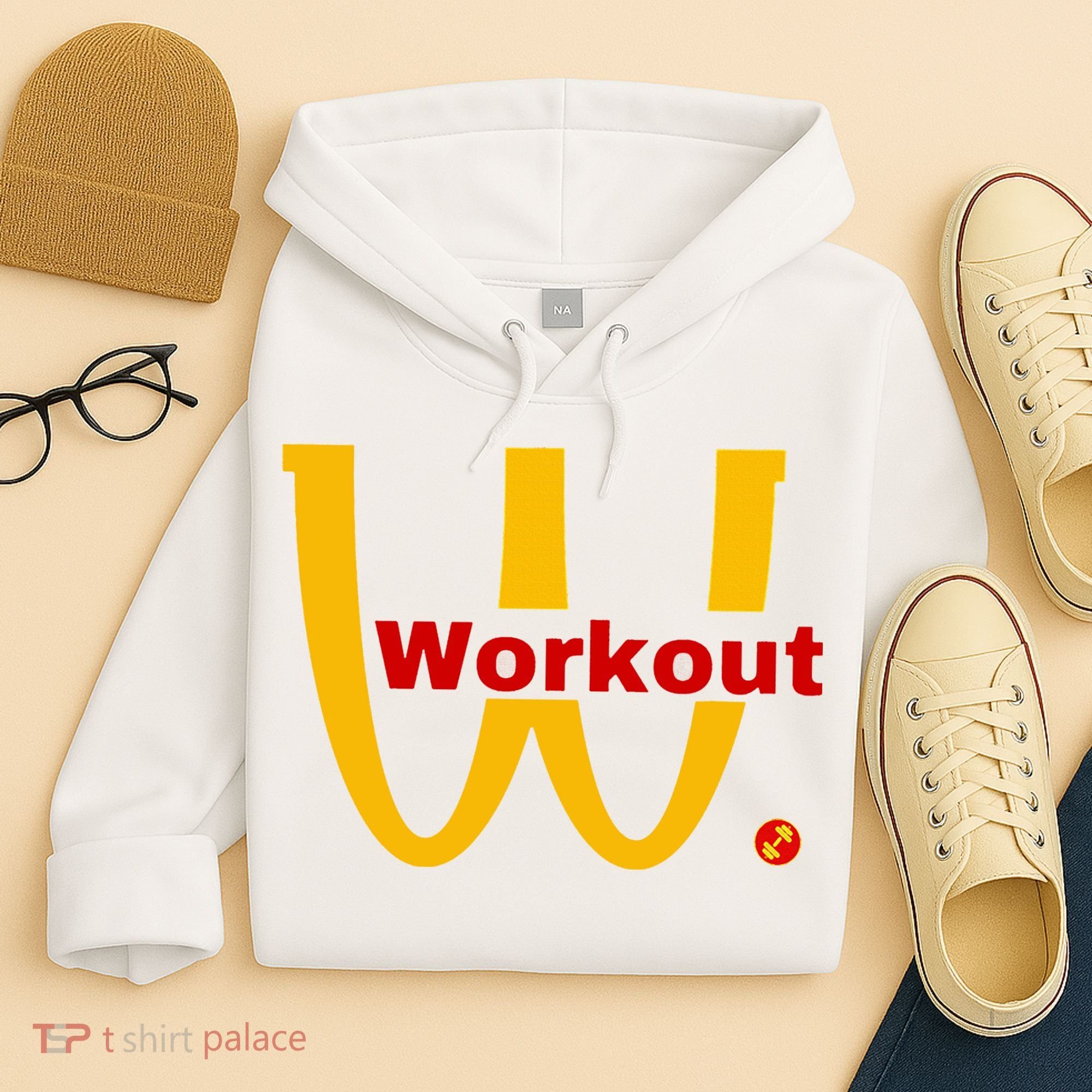 Fitness Gym Sarcastic Spoof Parody Logo Funny Workout Hoodie