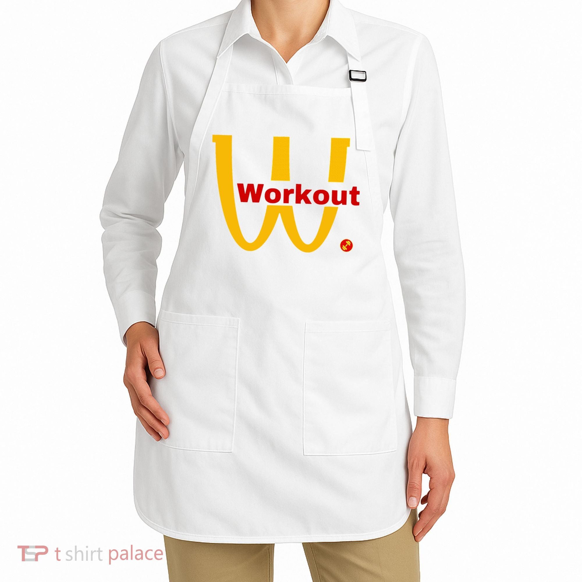 Fitness Gym Sarcastic Spoof Parody Logo Funny Workout Apron