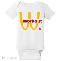 Fitness Gym Sarcastic Spoof Parody Logo Funny Workout Baby Bodysuit thumb 0