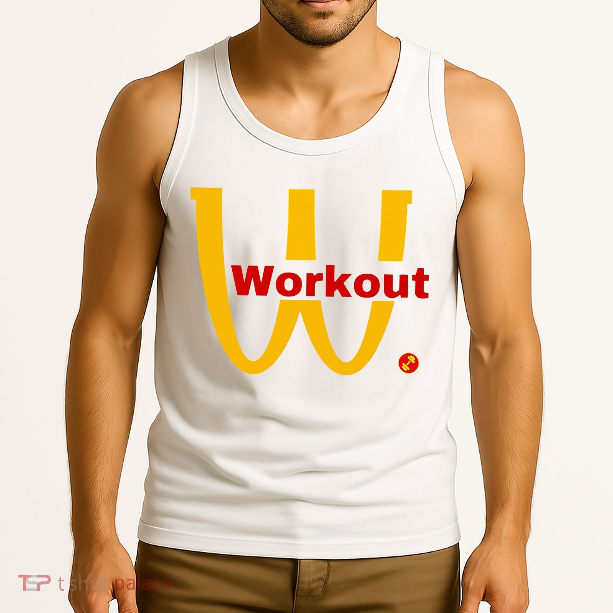 Fitness Gym Sarcastic Spoof Parody Logo Funny Workout Tank Top
