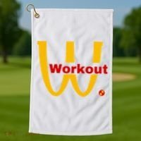 Fitness Gym Sarcastic Spoof Parody Logo Funny Workout Golf Towel thumb 1