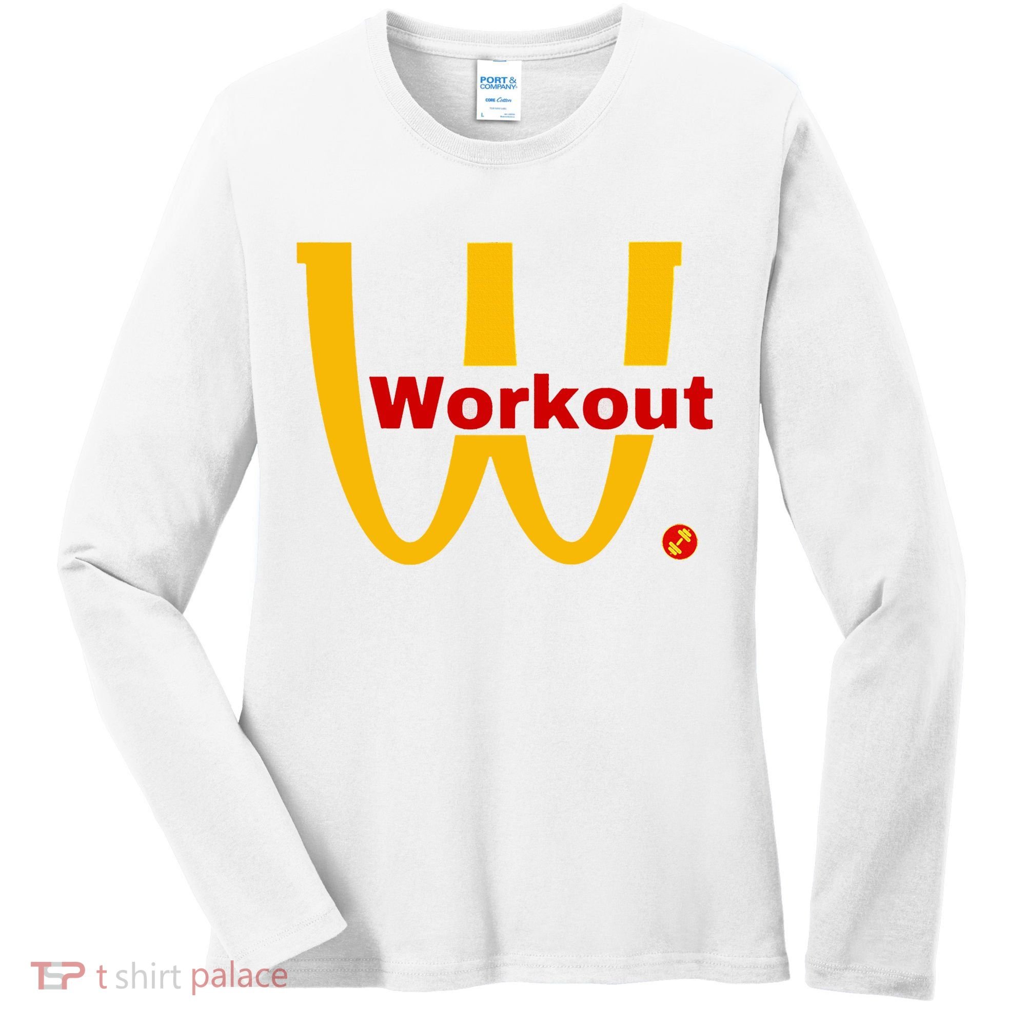 Fitness Gym Sarcastic Spoof Parody Logo Funny Workout Women's Long Sleeve Shirt