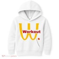 Fitness Gym Sarcastic Spoof Parody Logo Funny Workout Kids Hoodie thumb 0