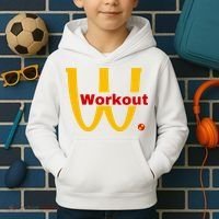 Fitness Gym Sarcastic Spoof Parody Logo Funny Workout Kids Hoodie thumb 2