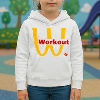 Fitness Gym Sarcastic Spoof Parody Logo Funny Workout Kids Hoodie thumb 3
