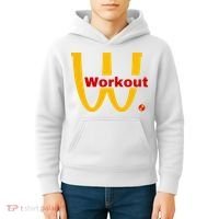 Fitness Gym Sarcastic Spoof Parody Logo Funny Workout Kids Hoodie thumb 4