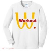 Fitness Gym Sarcastic Spoof Parody Logo Funny Workout Kids Long Sleeve Shirt thumb 0
