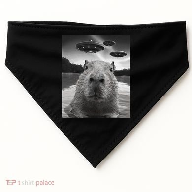 Funny Graphiccapybara Selfie With Ufos Weird USA-Made Doggie Bandana