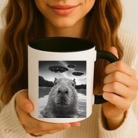 Funny Graphiccapybara Selfie With Ufos Weird Coffee Mug thumb 3