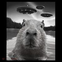 Funny Graphiccapybara Selfie With Ufos Weird Women's Hoodie thumb 2