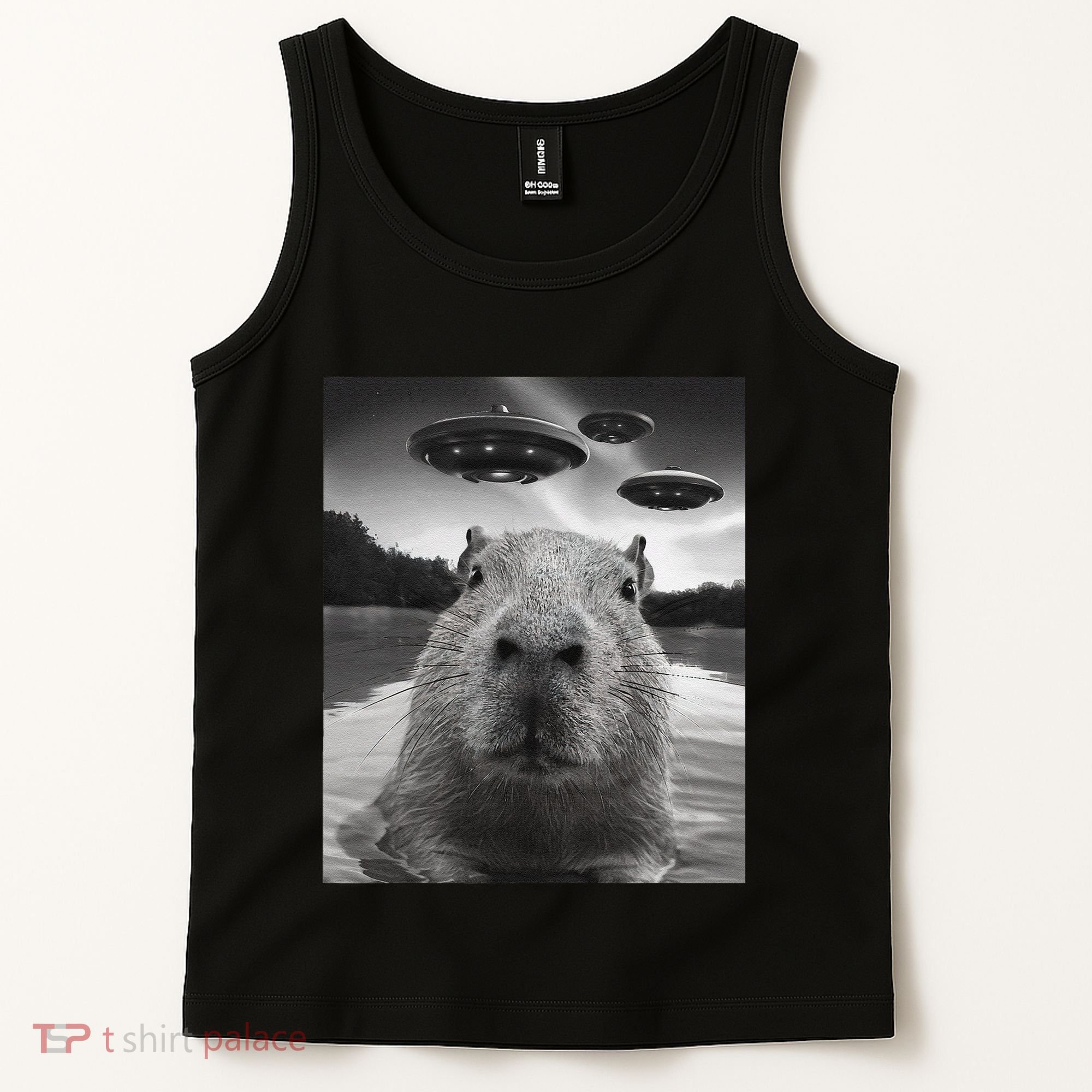 Funny Graphiccapybara Selfie With Ufos Weird Tank Top