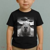Funny Graphiccapybara Selfie With Ufos Weird Toddler T-Shirt thumb 2