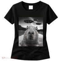 Funny Graphiccapybara Selfie With Ufos Weird Women's T-Shirt thumb 0
