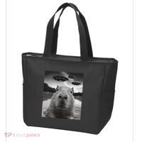 Funny Graphiccapybara Selfie With Ufos Weird Tote Bag thumb 3