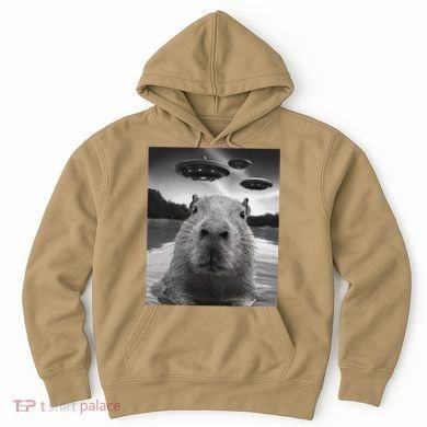 Funny Graphiccapybara Selfie With Ufos Weird Hoodie