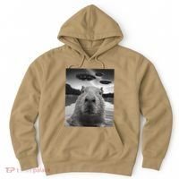 Funny Graphiccapybara Selfie With Ufos Weird Hoodie thumb 0