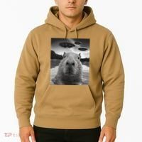 Funny Graphiccapybara Selfie With Ufos Weird Hoodie thumb 2