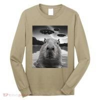 Funny Graphiccapybara Selfie With Ufos Weird Long Sleeve Shirt thumb 0