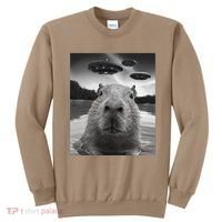Funny Graphiccapybara Selfie With Ufos Weird Sweatshirt thumb 0