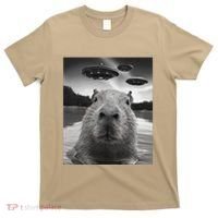 Funny Graphiccapybara Selfie With Ufos Weird T-Shirt thumb 0