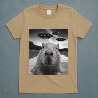 Funny Graphiccapybara Selfie With Ufos Weird T-Shirt thumb 5