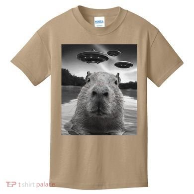 Funny Graphiccapybara Selfie With Ufos Weird Kids T-Shirt