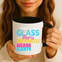 Forget Glass Slippers Princess Wears Cleats Soccer Softball Cute Gift Coffee Mug thumb 3
