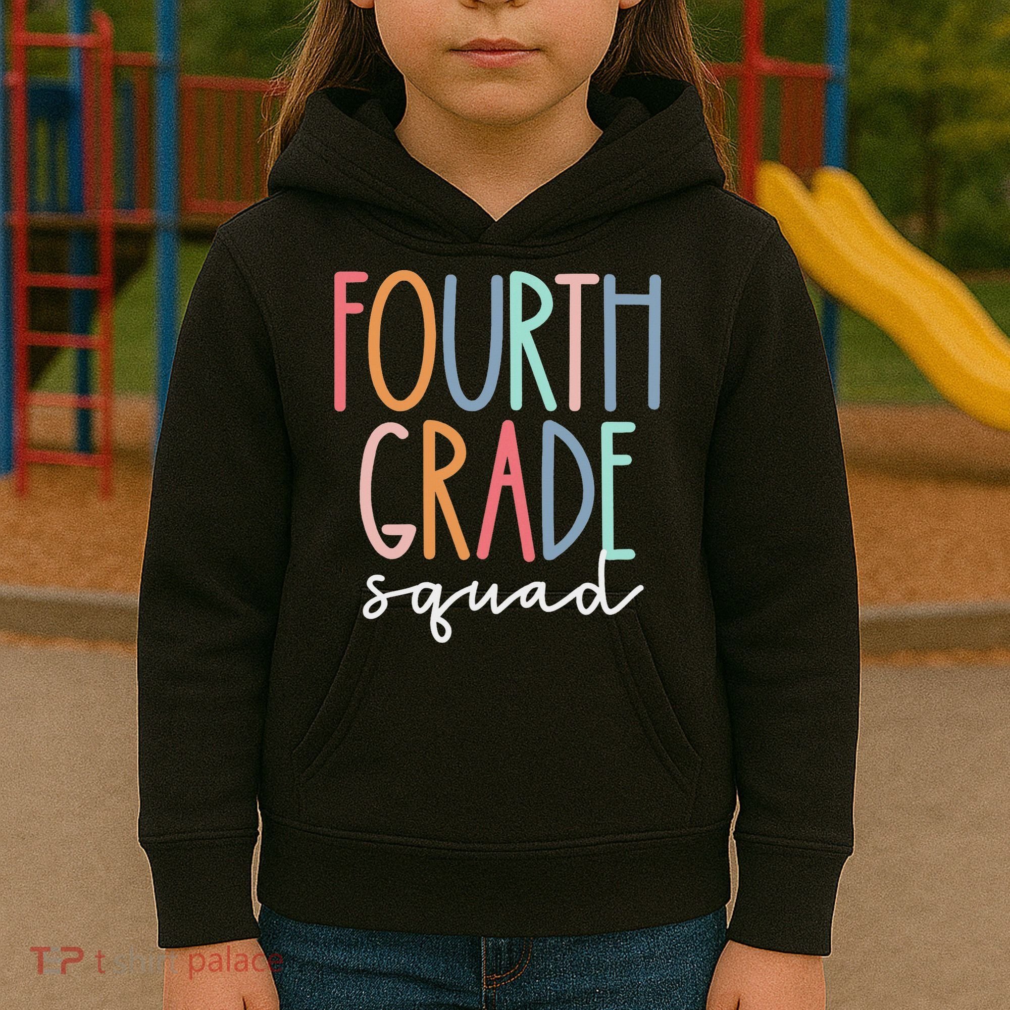 Fourth Grade Squad 4th Teacher Crew Back To School Team Kids Hoodie