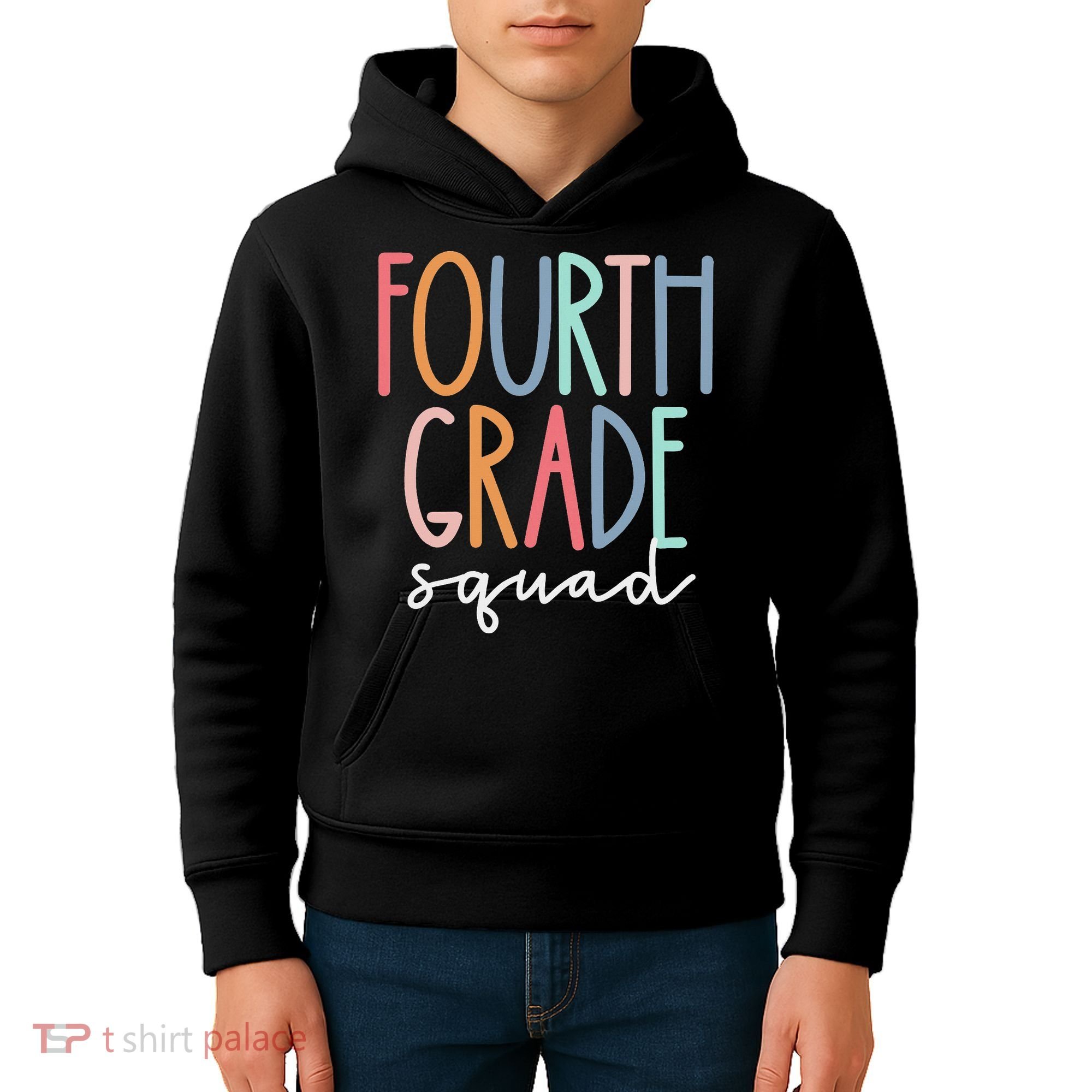 Fourth Grade Squad 4th Teacher Crew Back To School Team Kids Hoodie