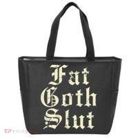 Fat Goth Slut Stylized Big White Font Tote Bag thumb 0